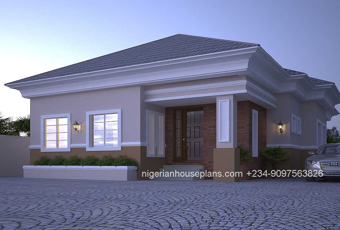 Bedroom Bungalow House Floor Plans In Nigeria Home Alqu