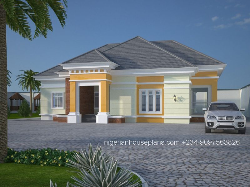 4 bedroom bungalow (Ref.4027) - NIGERIAN HOUSE PLANS