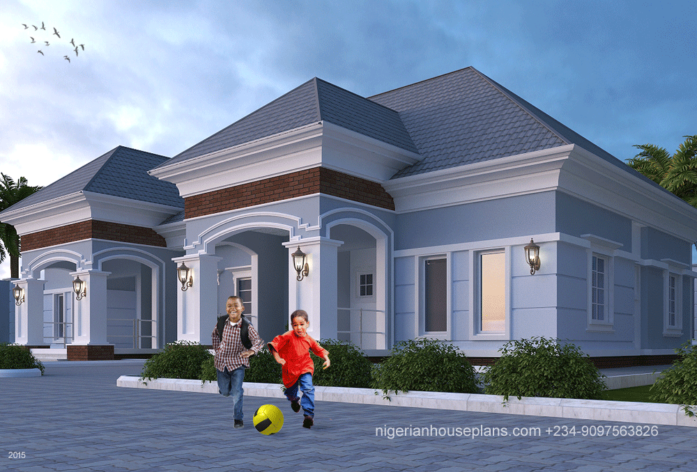 2 Bedroom Semi Detached Bungalow Ref 2017 Nigerian House Plans