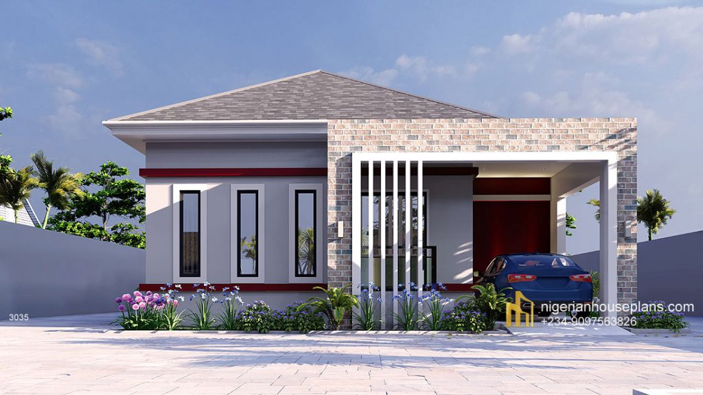 3 bedroom bungalow (Ref.3035) - NIGERIAN HOUSE PLANS
