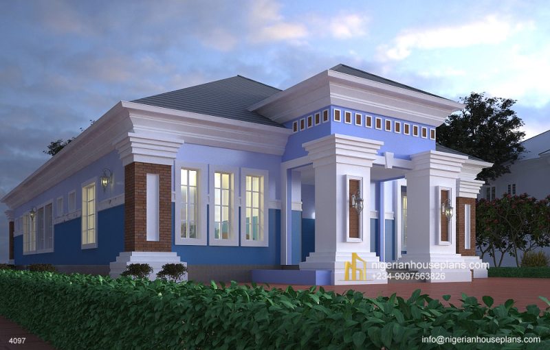 4 Bedroom Bungalow (Ref. 4097) - NIGERIAN HOUSE PLANS